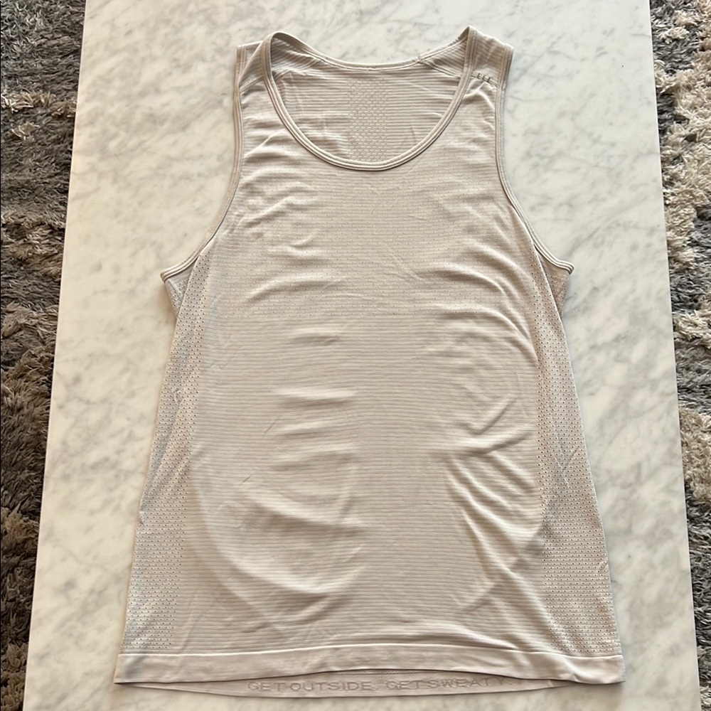 Lululemon Metal Vent Tech Off-White Tank Top Mens Size Small